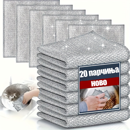 Челична двослојна крпа за садови 20прч