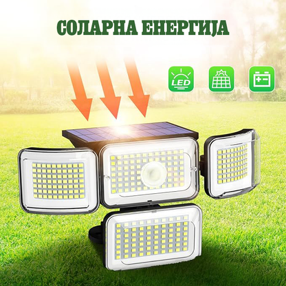 4 Глави Широкоаголни Безбедносни Сензорни LED Светлa