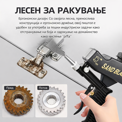 Пиштол за пескарење (отстранување ‘рѓа и полирање)