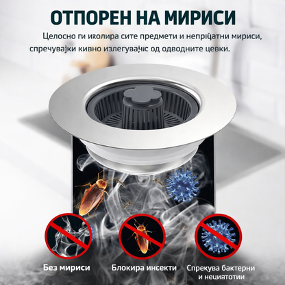 Одводен филтер 3-во-1 (нерѓосувачки челик)