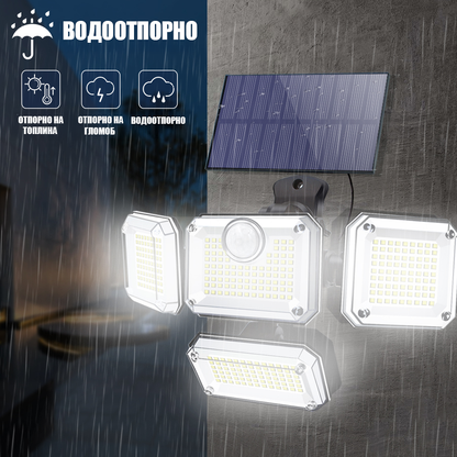 4 Глави Широкоаголни Безбедносни Сензорни LED Светлa