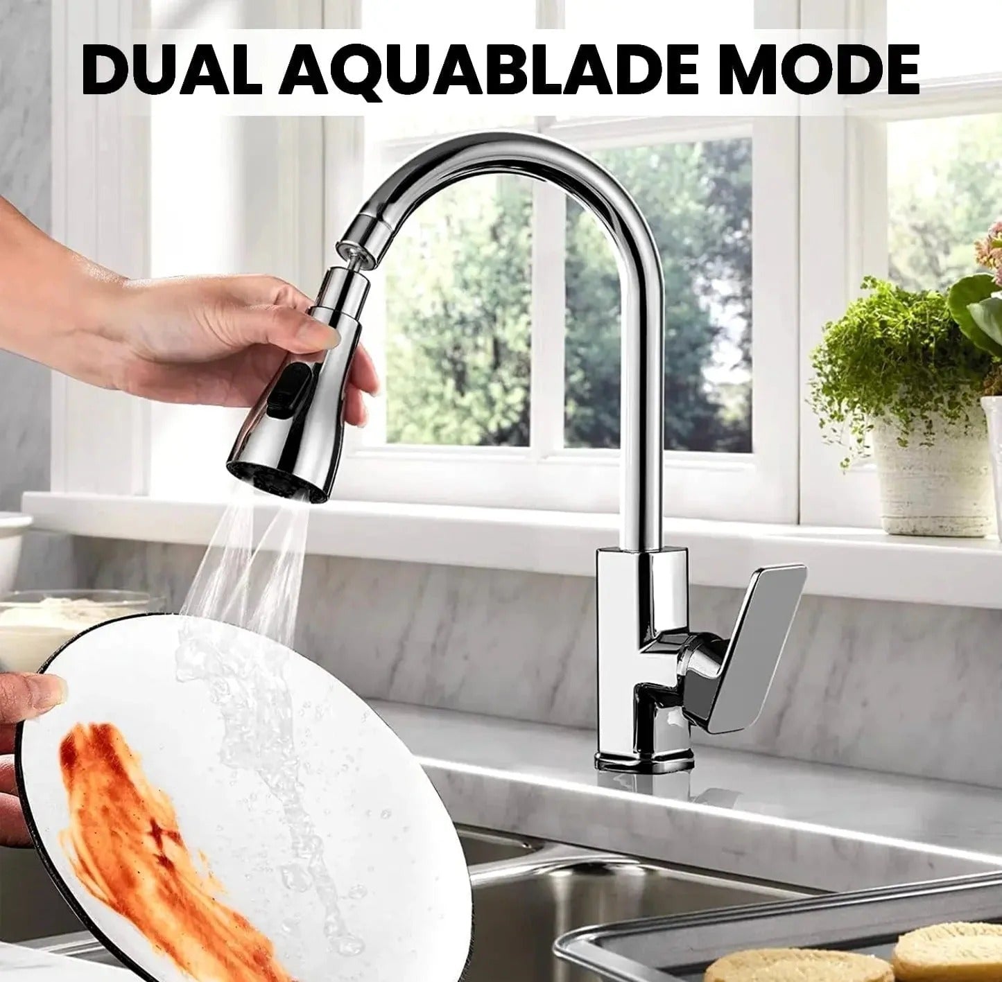 3-во-1 Ротациски Приклучок – Почисто миење без прскање