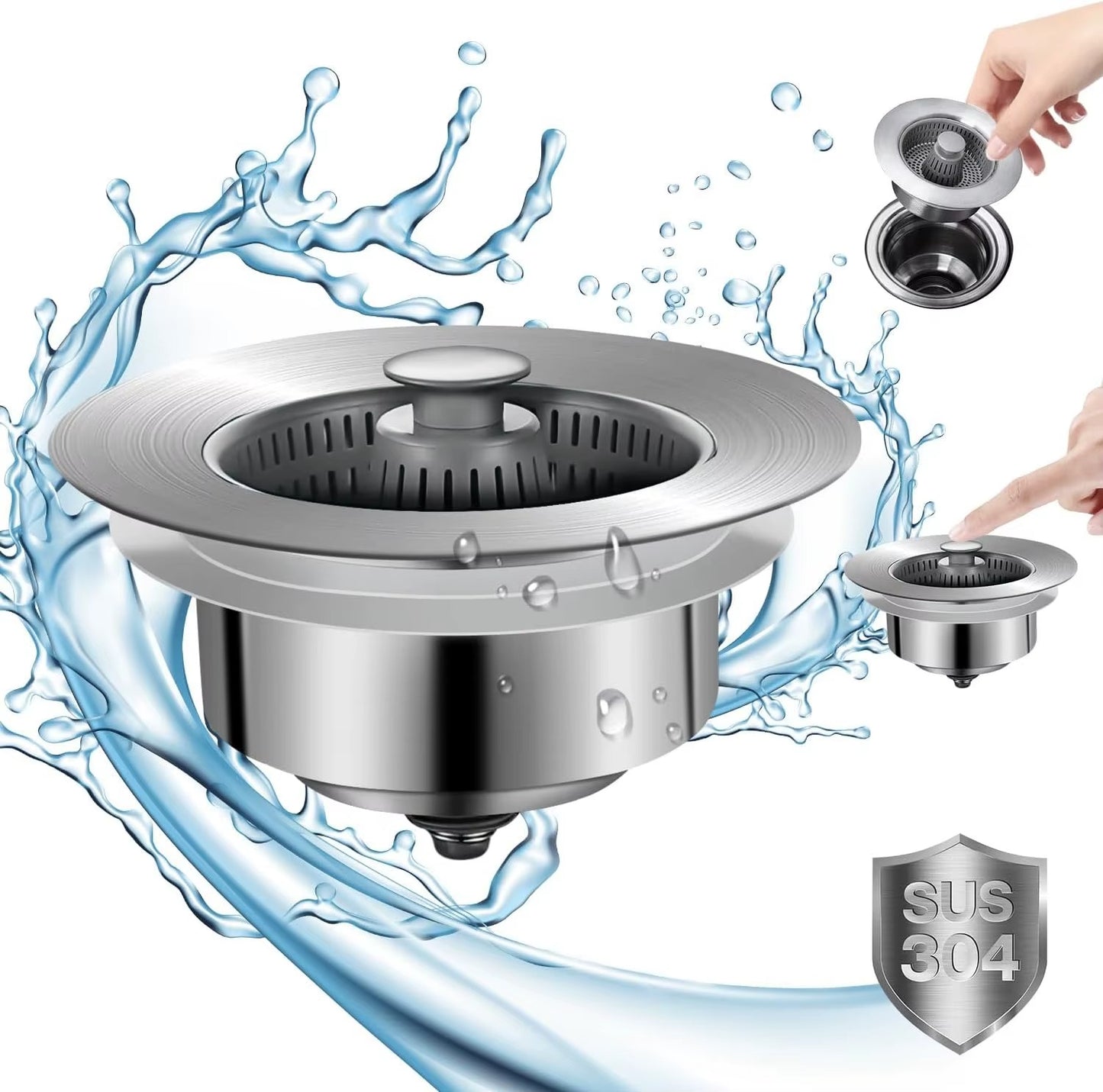 Одводен филтер 3-во-1 (нерѓосувачки челик)